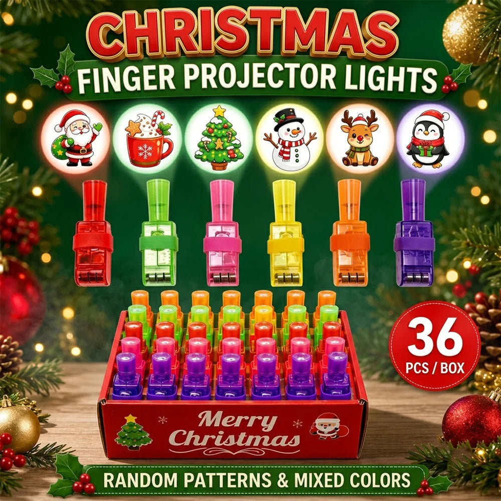 36PCS Halloween Finger Projector Lights – LED Spooky Projection Rings for Kids, Party Favors & Trick or Treat Gifts
