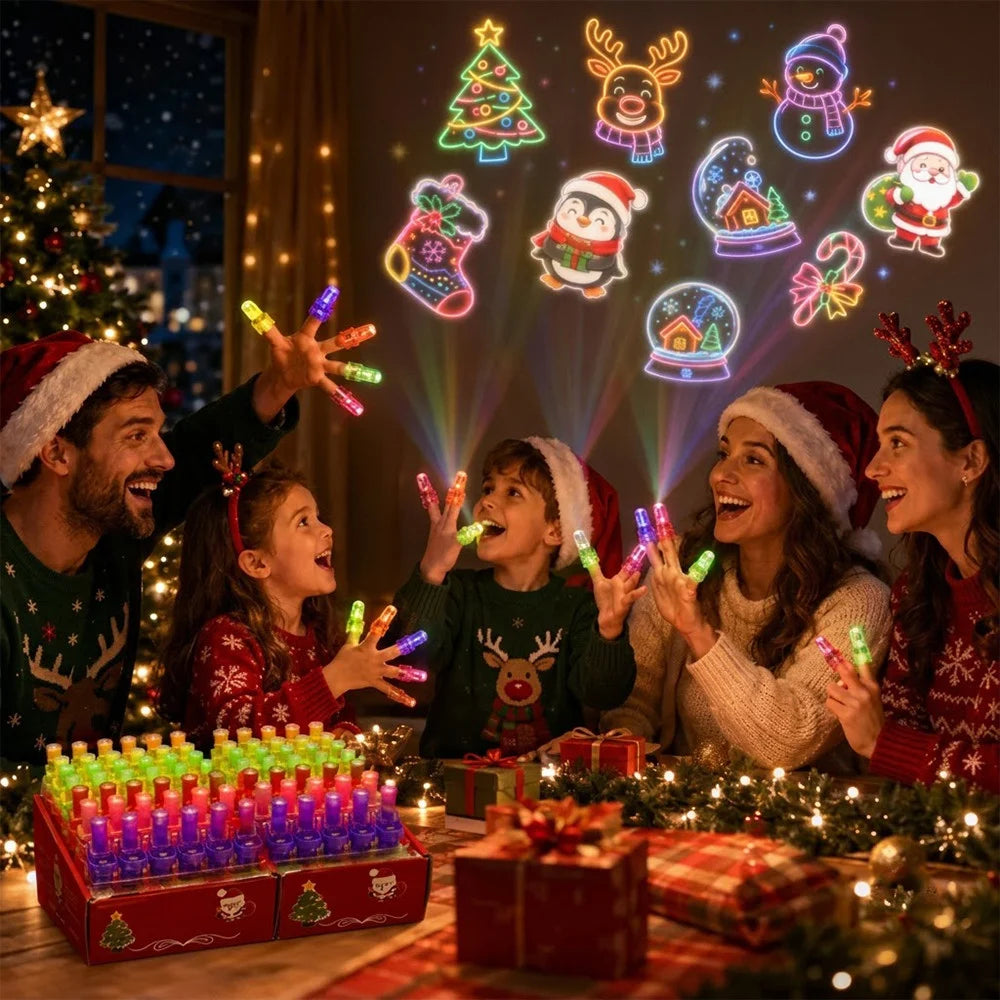 36PCS Halloween Finger Projector Lights – LED Spooky Projection Rings for Kids, Party Favors & Trick or Treat Gifts