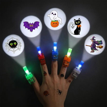 36PCS Halloween Finger Projector Lights – LED Spooky Projection Rings for Kids, Party Favors & Trick or Treat Gifts